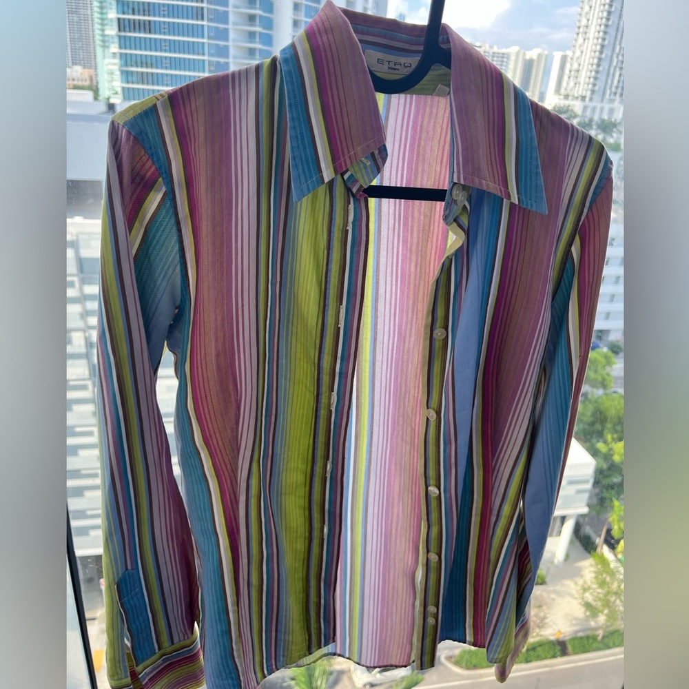 Etro button up blouse bright colors size IT 40/S - Picture 3 of 11